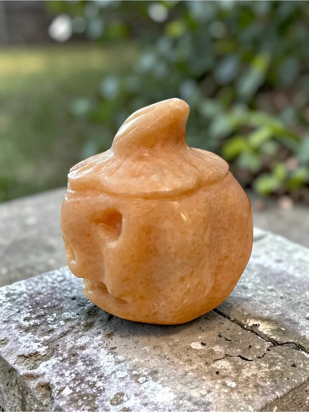 Orange Aventurine Quartz Carved Pumpkin Halloween